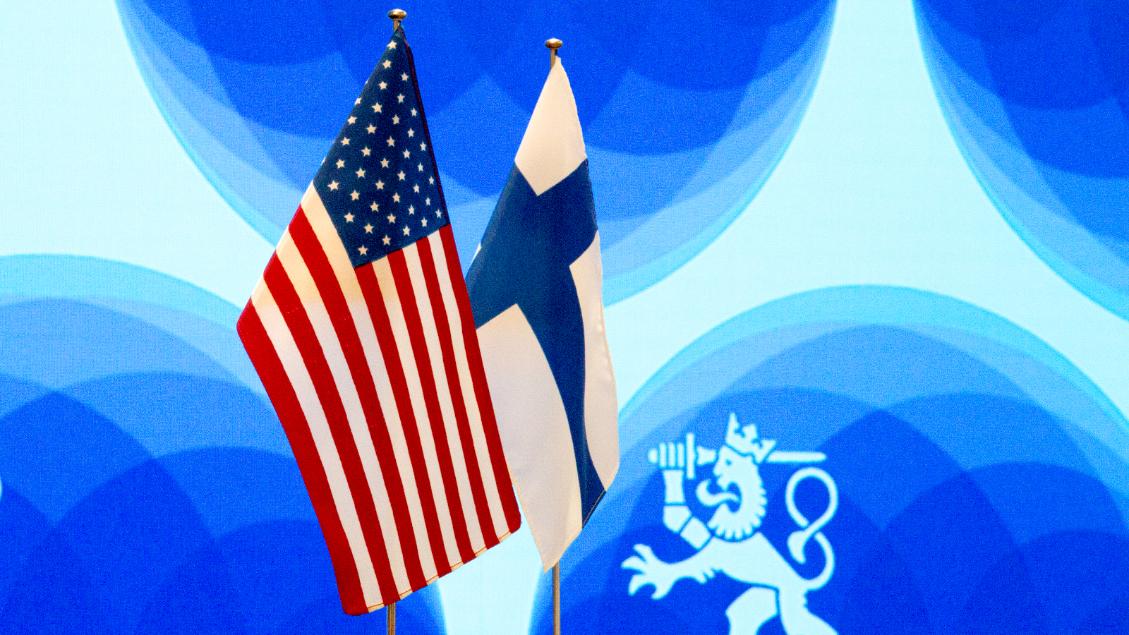 Suomen ja Yhdysvaltojen liput.