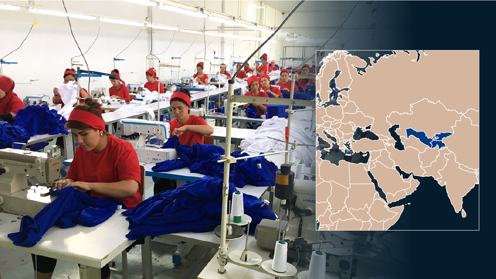 Utvecklingssamarbetsprojektet Aid for Trade, som pågår i Kirgizistan, Tadžikistanissa och Uzbekistan, syftar till att öka företagarnas handelspolitiska kunnande och konkurrenskraft. Ett av de företag som projektet stöder är Imron Textile, som är verksamt i regionen Namangan i Uzbekistan. Företaget sysselsätter redan hundratals människor och har nyligen börjat med export till utlandet. Foto: Marjo Ahvenainen / UM