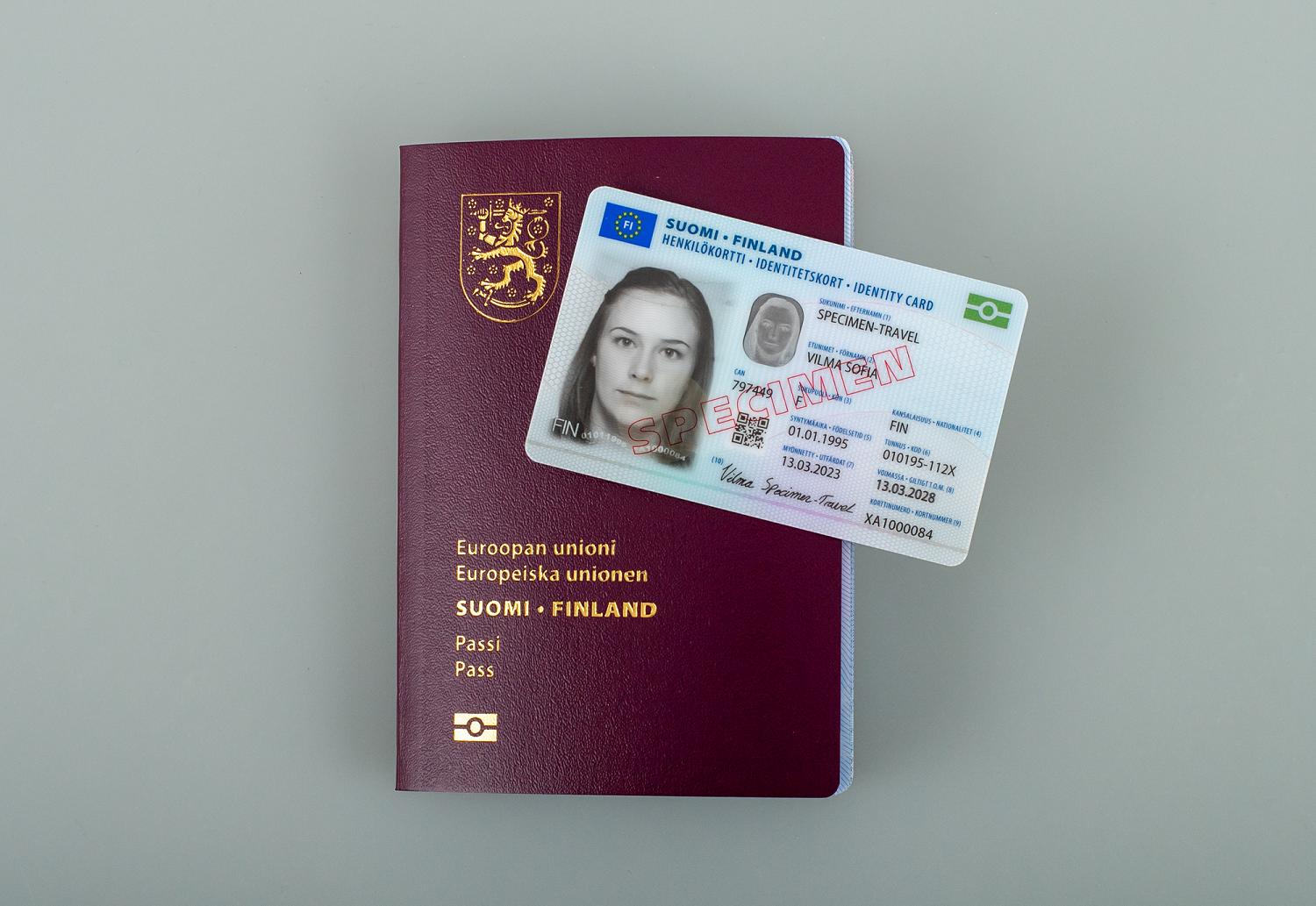 Finnish passport and identity card. Photograph: Police of Finland
