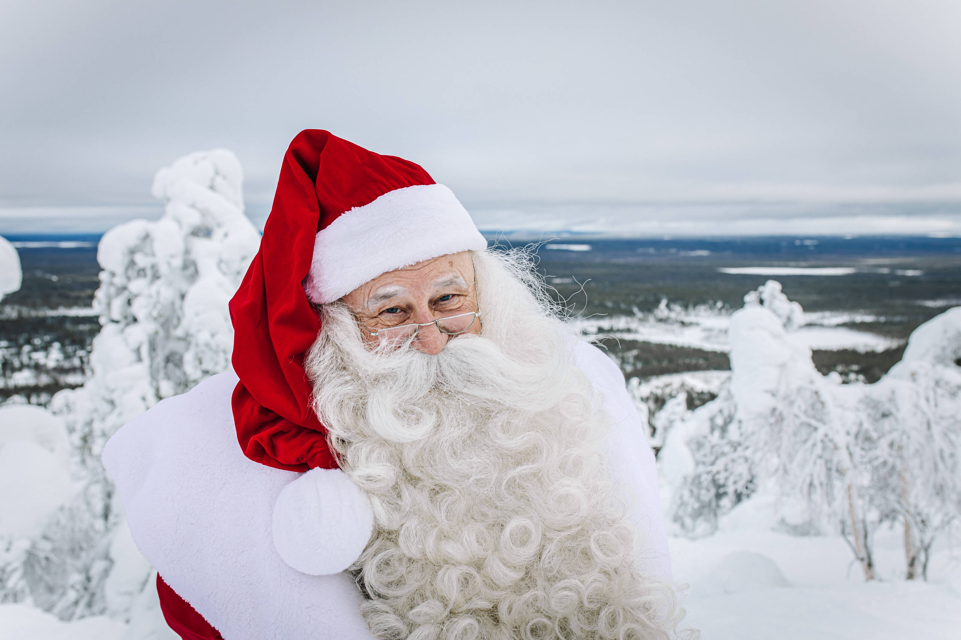 At home in the snowy winter landscape of Finnish Lapland, Santa Claus is preparing to traverse the globe delivering presents. Photo: Santa Claus Foundation/Visit Finland