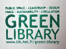 Vallgårds biblioteks Green library -stämpel.
