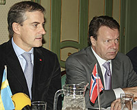Foreign Ministers Jonas Gahr Støre and Ilkka Kanerva