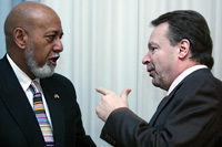 Congressman Alcee L Hastings met Foreign Minister Ilkka Kanerva straight after his election monitoring mission in Georgia.