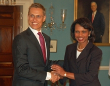 Foreign Minister Alexander Stubb met with Condoleezza Rice in Washington on Thursday.