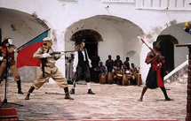 The Fort, UNESCO World Heritage site. Play enacted on the occasion of the launching of the International Year to Commemorate the Struggle against Slavery and its Abolition 2004. Photo: Bernard Jacquot. 
