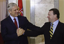 Utrikesminister Ilkka Kanerva diskuterade med Serbiens president Boris Tadic.