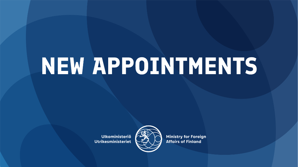 On navy blue blackground there is text: New appointments