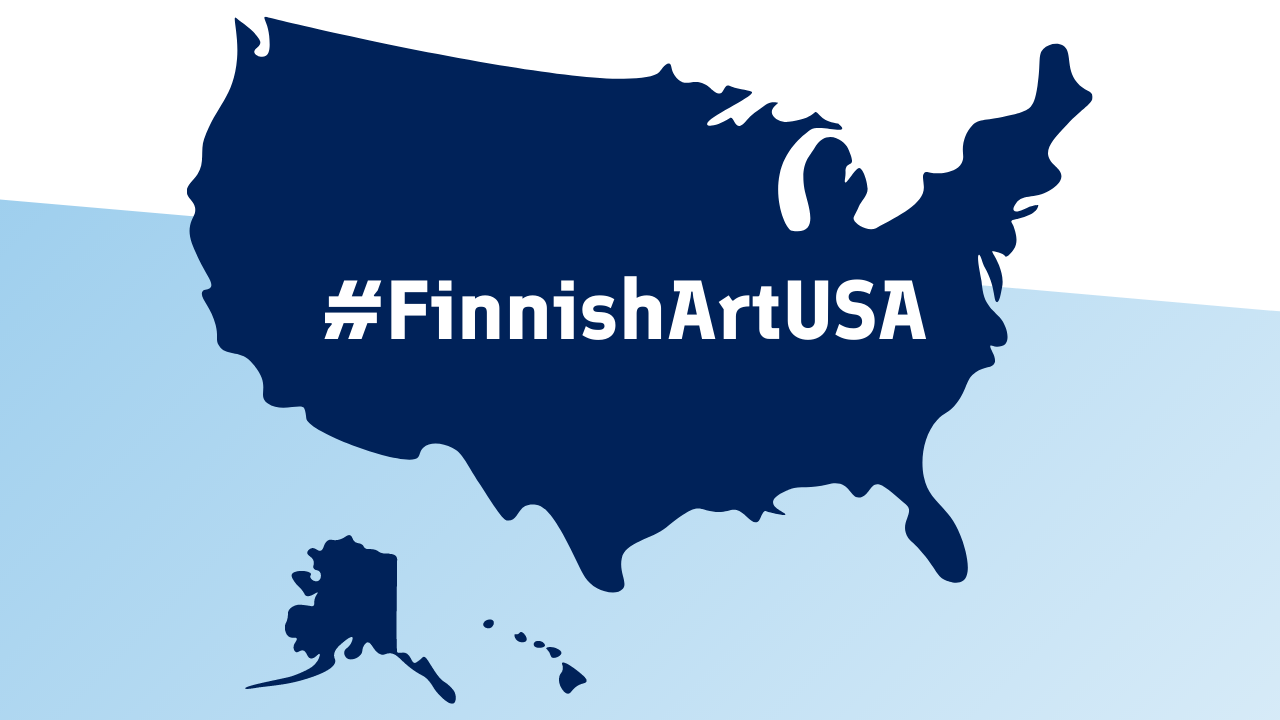 United States map with the hashtag #FinnishArtUSA