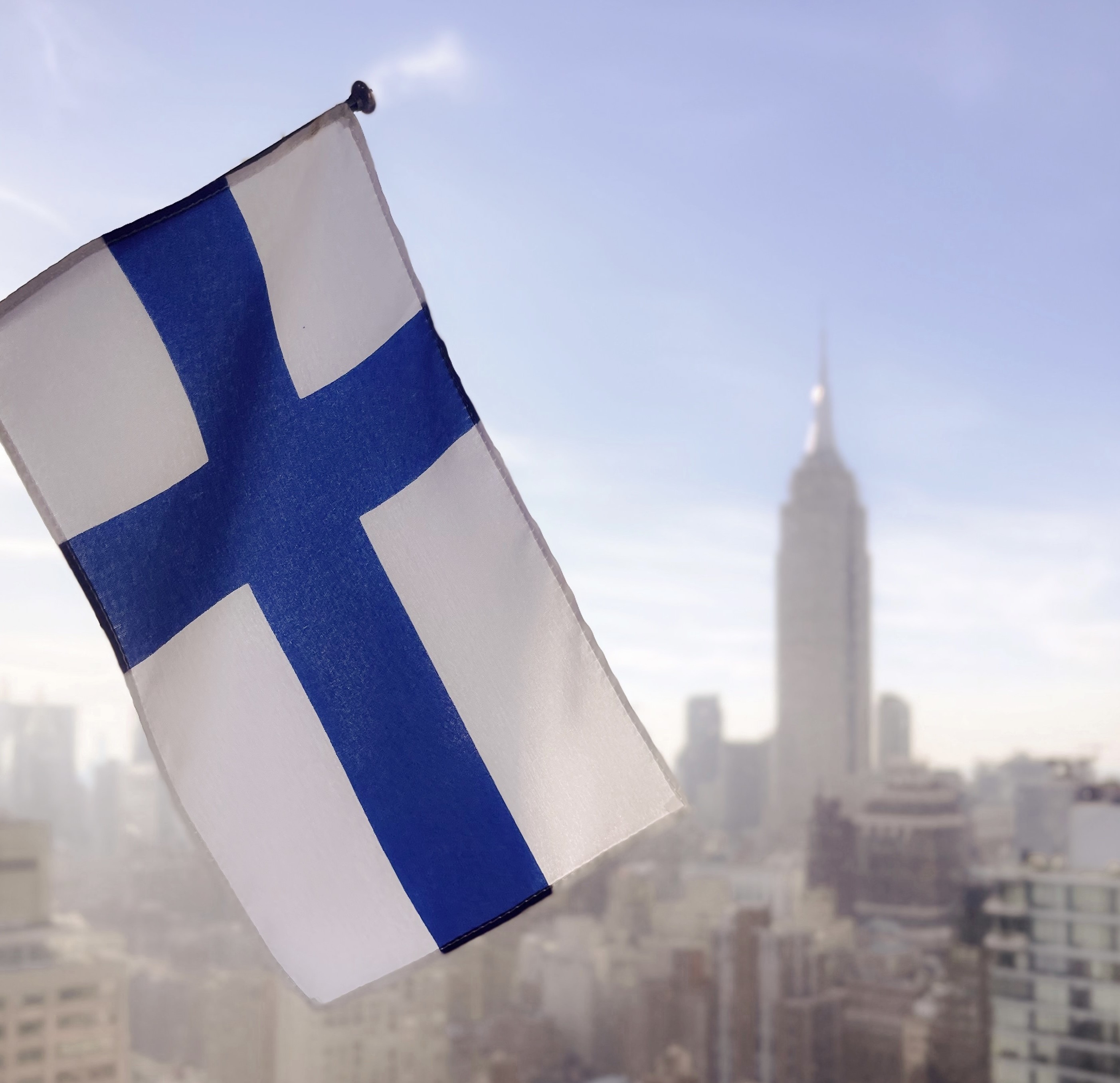 Finnish flag and New York