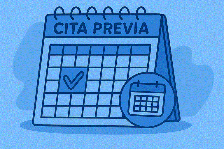 Imagen IA de un calendario de cita previa