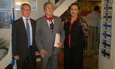 Embaixador Jari Luoto com Cônsul Honorário Sérgio Lobo e sua esposa