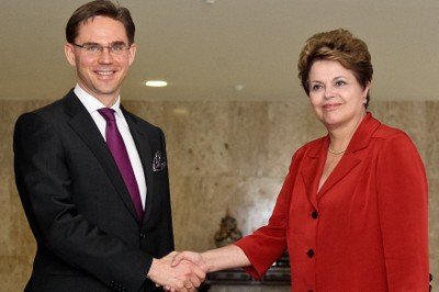 Jyrki Katainen ja Dilma Rousseff Foto: Roberto Stuckert Filho/PR