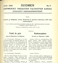 Rauhansopimus Suomen ja Bulgarian välillä