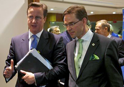 Pääministeri Katainen ja Iso-Britannian pääministeri David Cameron
