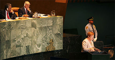 Presidentti Halonen YK:n päämajassa New Yorkissa 21. syyskuuta 2011. Copyright © Tasavallan presidentin kanslia