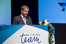 Presidentti Sauli Niinistö avasi Team Finland -päivän. Kuva: UM