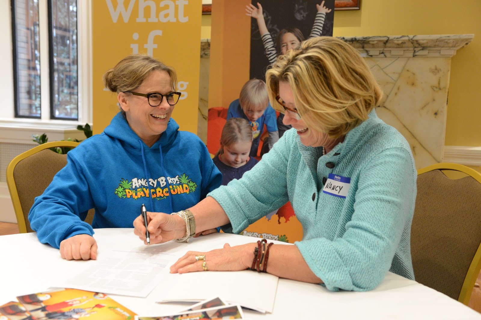 Sanna Lukander, CEO of Fun Academy & Nancy Dana, Executive Director of St Paul City School celebrate the partnership