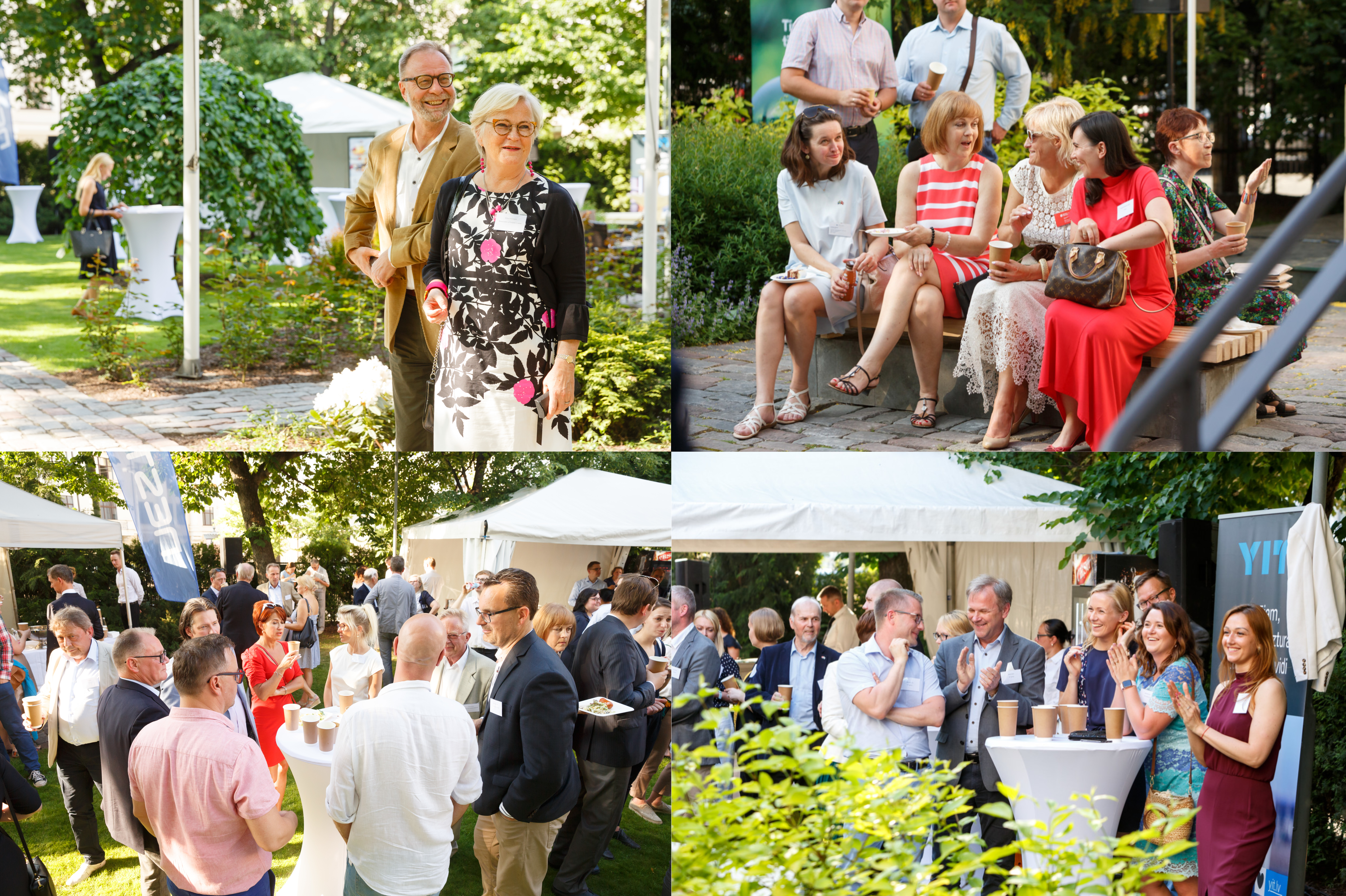 people in the garden celebrating